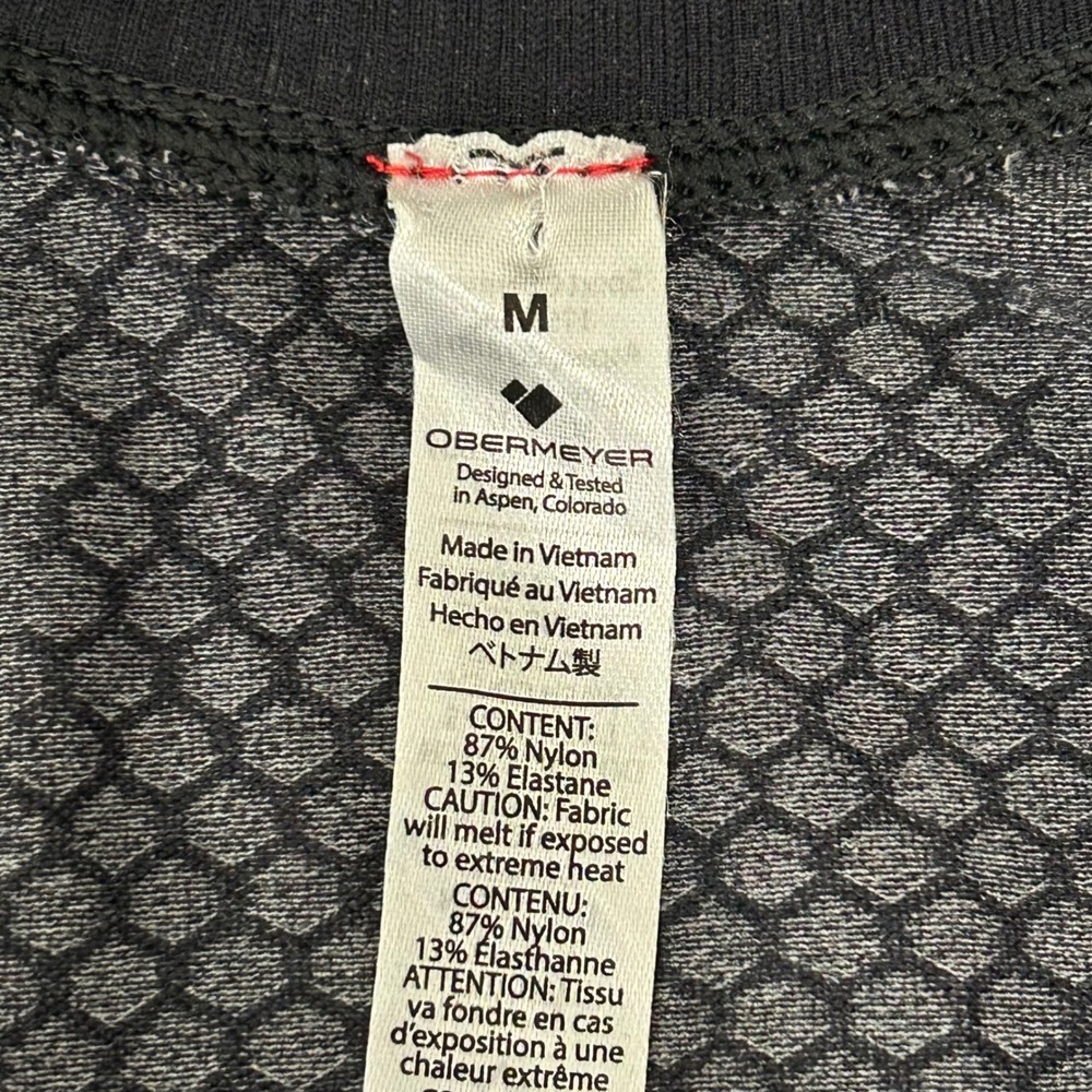Obermeyer Glaze Long Sleeve Base Layer Ski Top Black V Neck Performance M - Picture 8 of 8